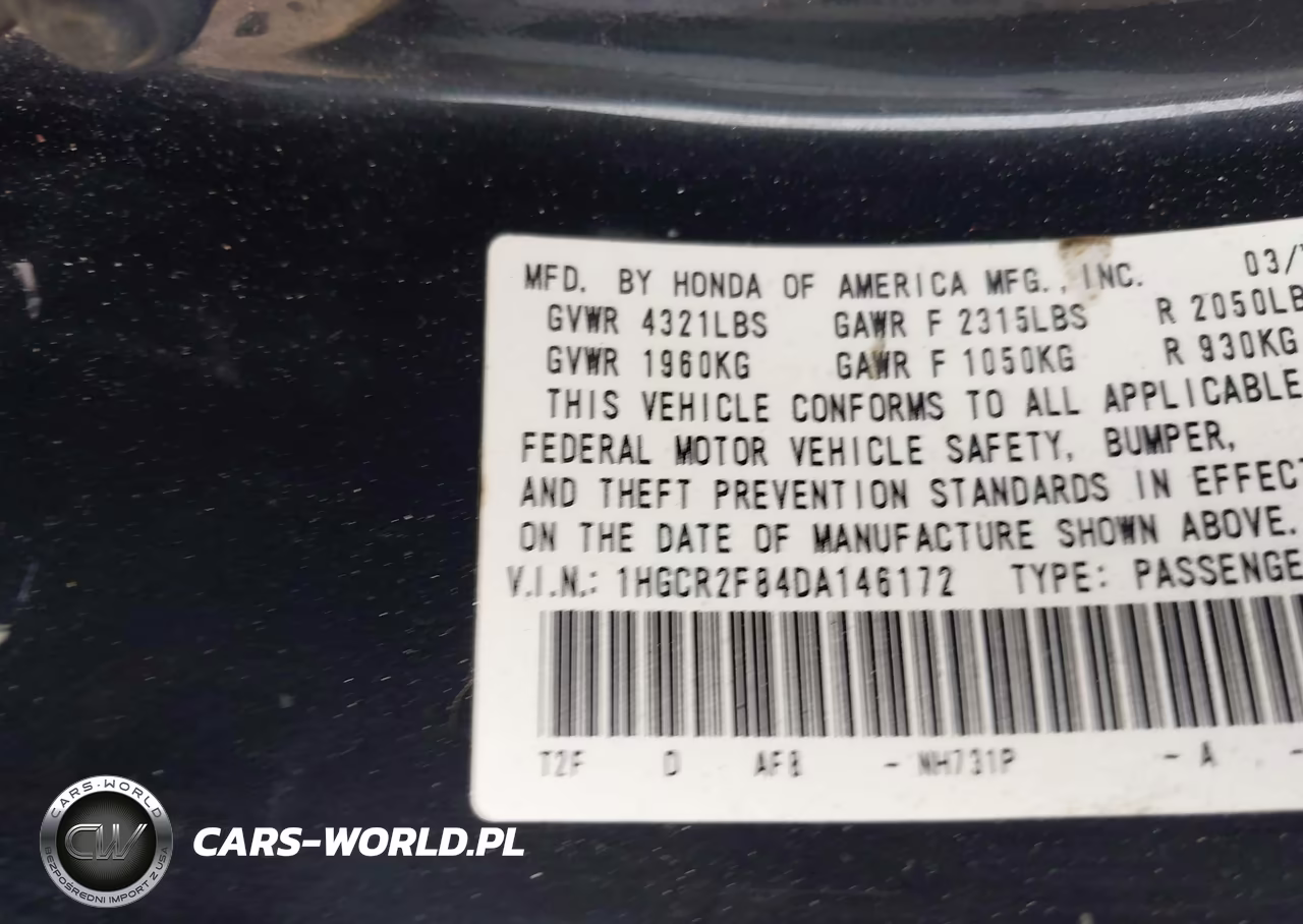 2013 Honda Accord Ex-L VIN:1HGCR2F84DA146172 - 9