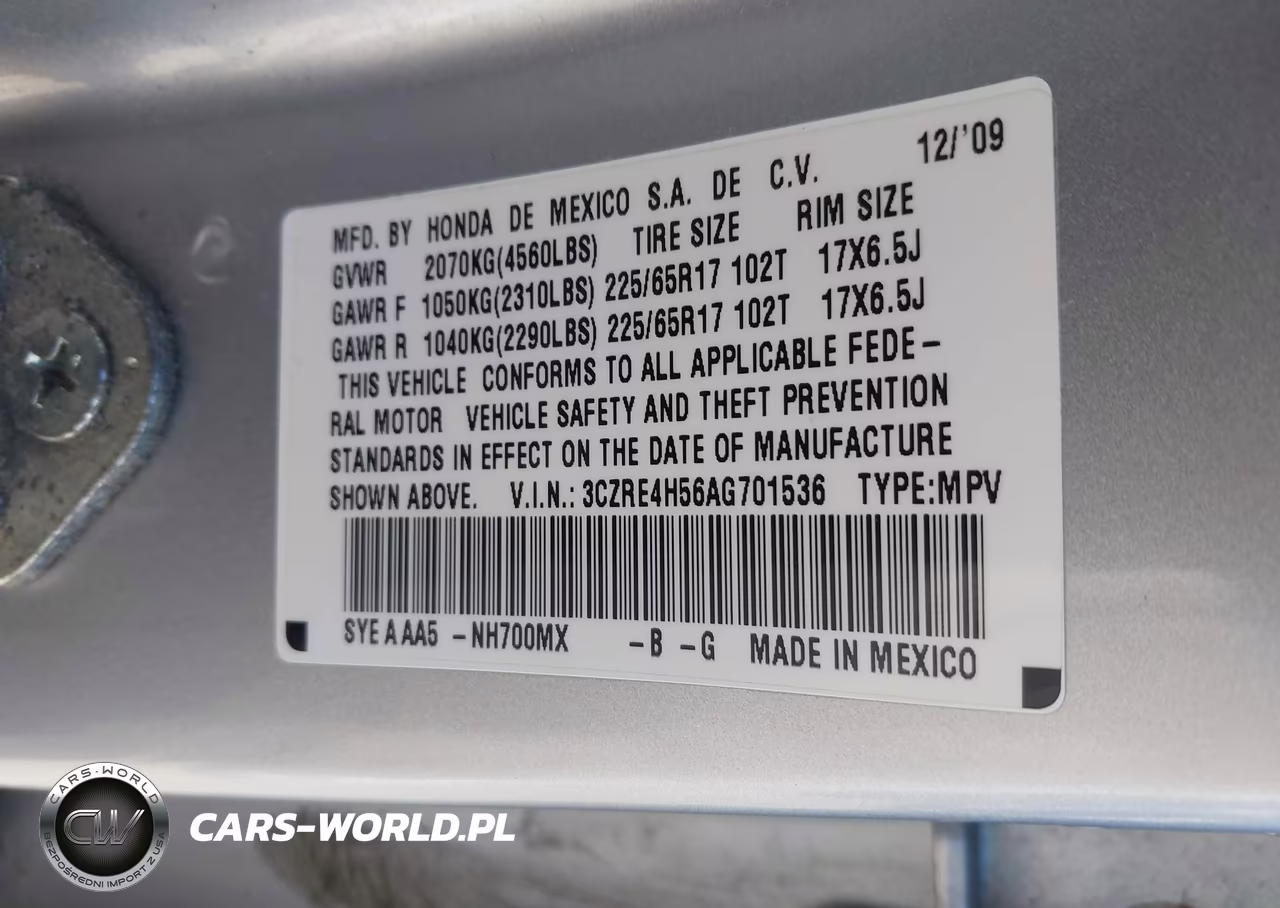 2010 Honda Cr-V Ex VIN:3CZRE4H56AG701536 - 9