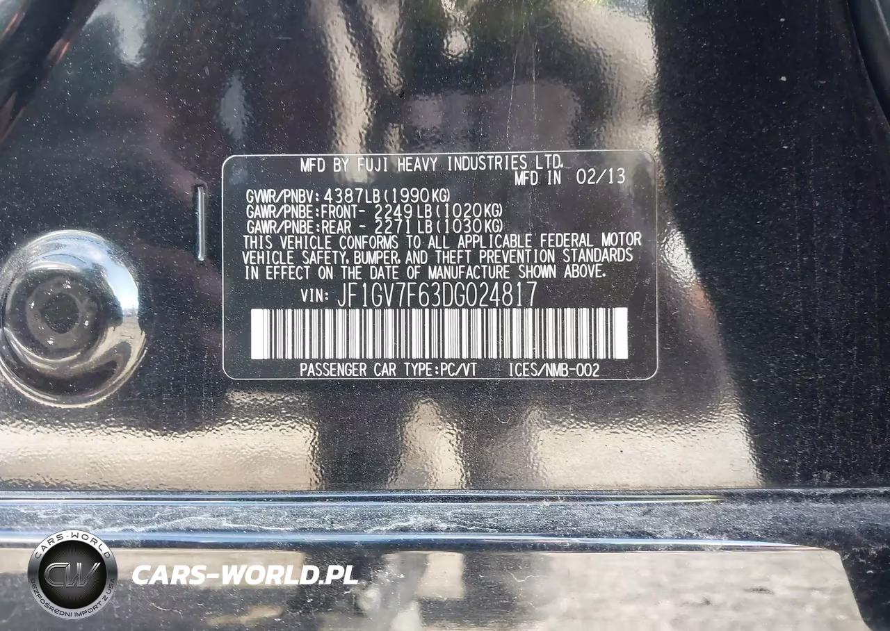 2013 Subaru Impreza Wrx Premium VIN:JF1GV7F63DG024817 - 9