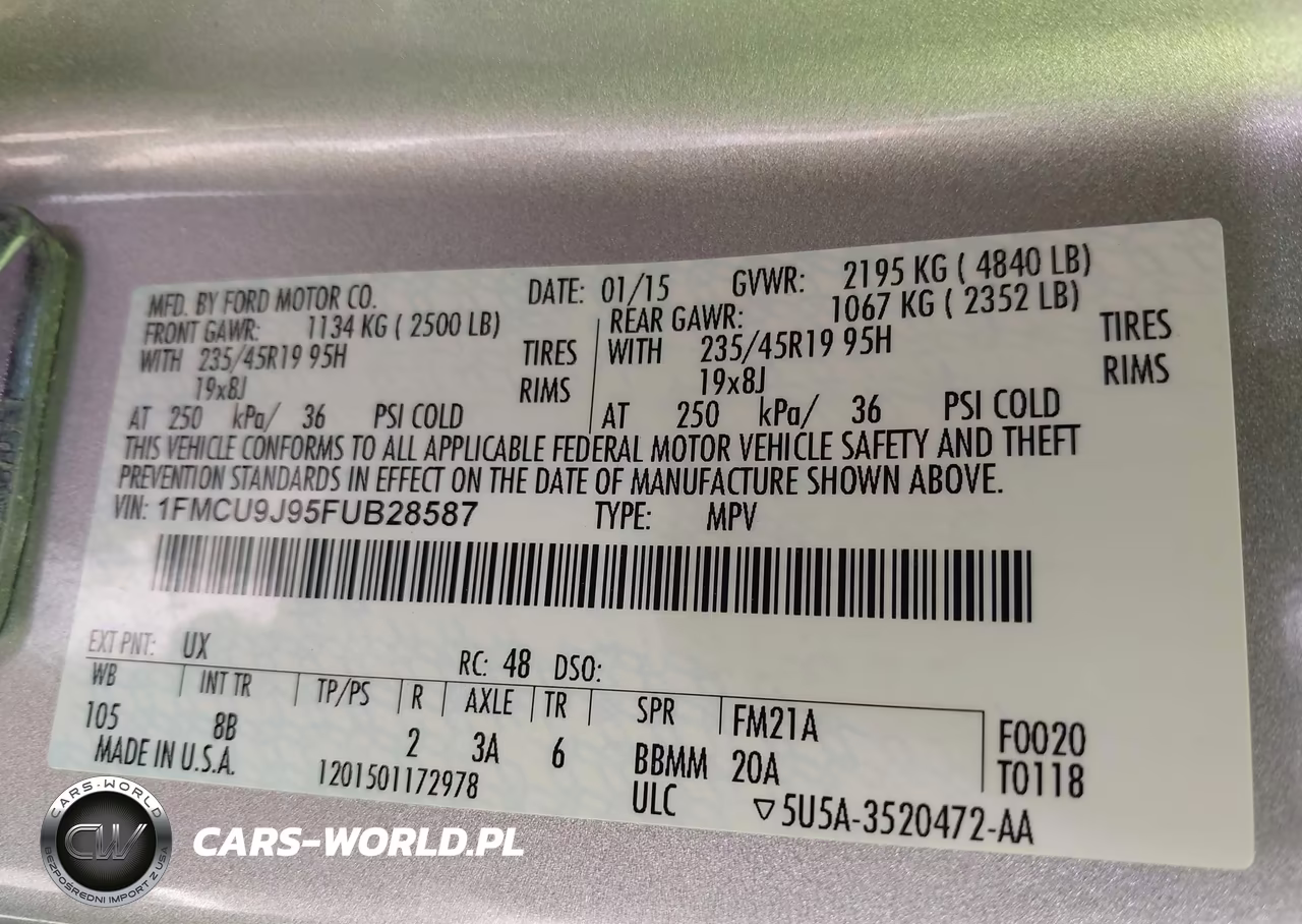 2015 Ford Escape Titanium VIN:1FMCU9J95FUB28587 - 9
