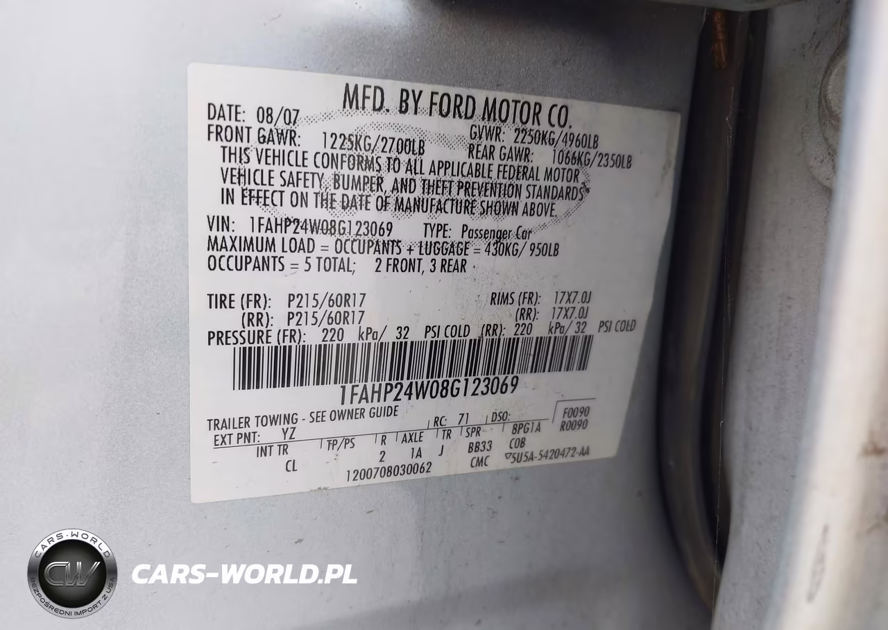 2008 Ford Taurus Sel VIN:1FAHP24W08G123069 - 9