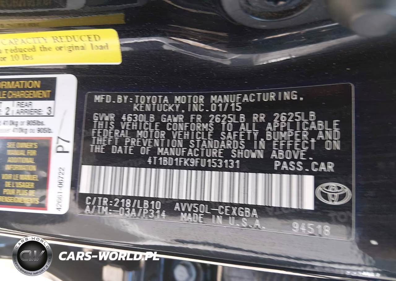 2015 Toyota Camry Hybrid Xle VIN:4T1BD1FK9FU153131 - 9