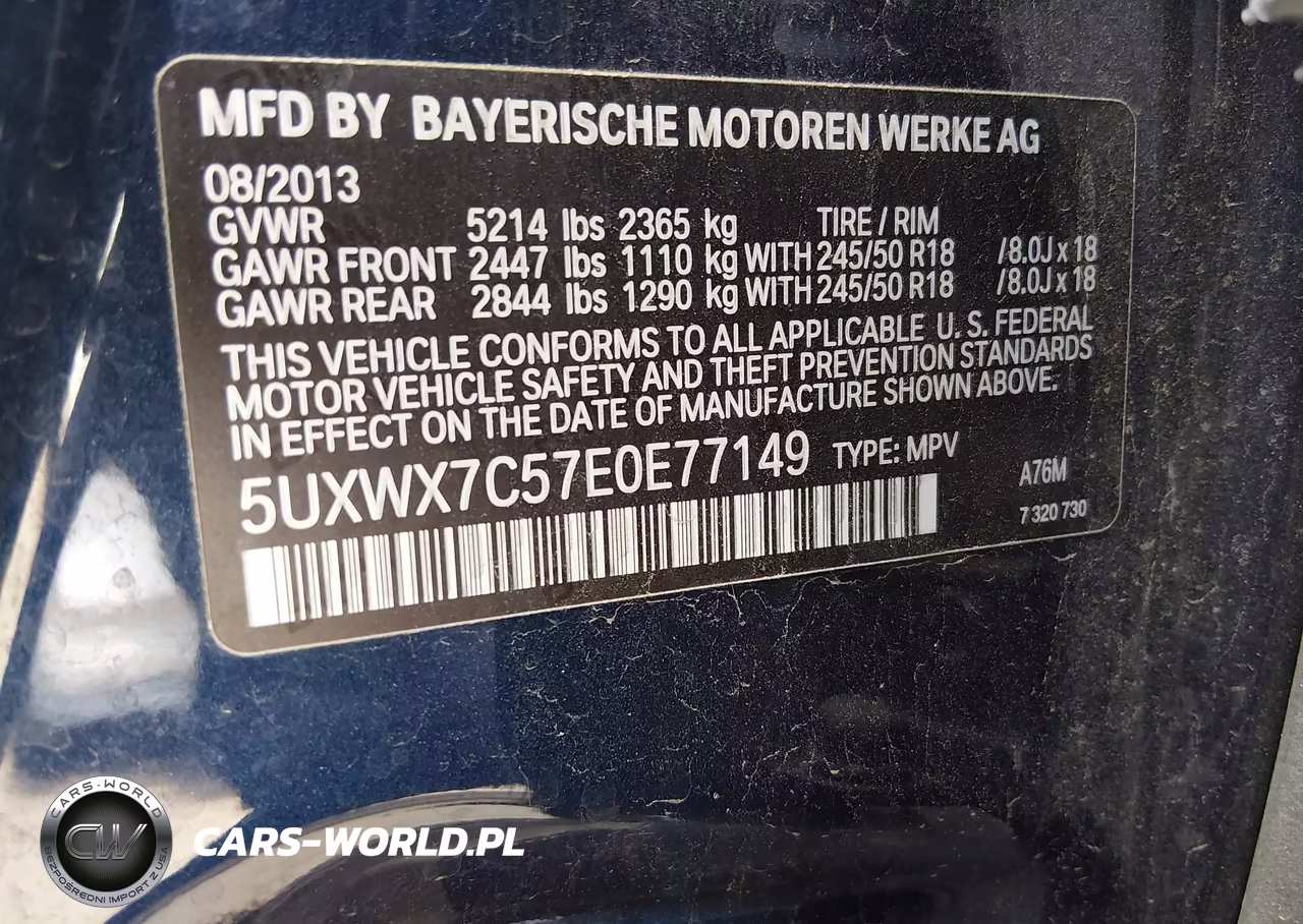 2014 BMW X3 xDrive35I VIN:5UXWX7C57E0E77149 - 9
