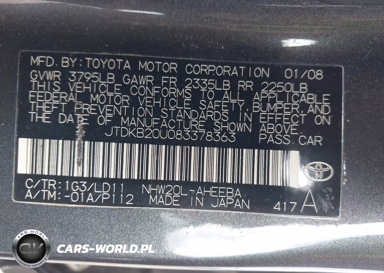 2008 Toyota Prius VIN:JTDKB20U083378363 - 9