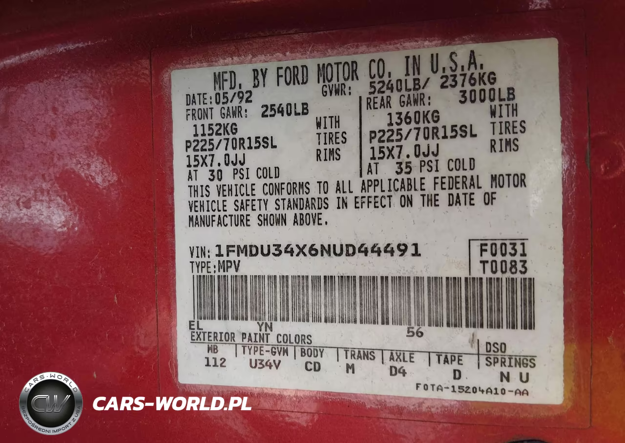1992 Ford Explorer VIN:1FMDU34X6NUD44491 - 9