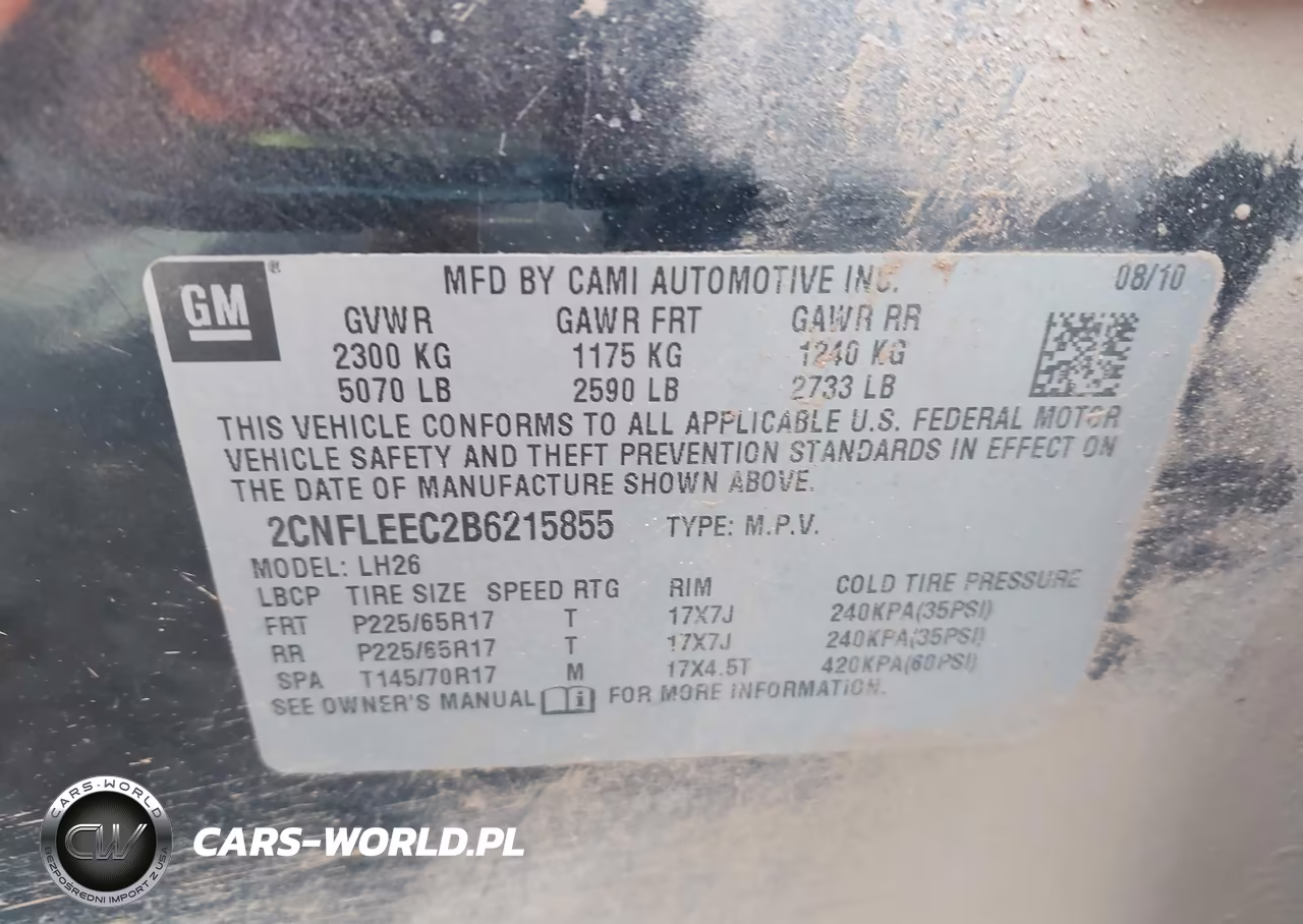 2011 Chevrolet Equinox 1Lt VIN:2CNFLEEC2B6215855 - 9