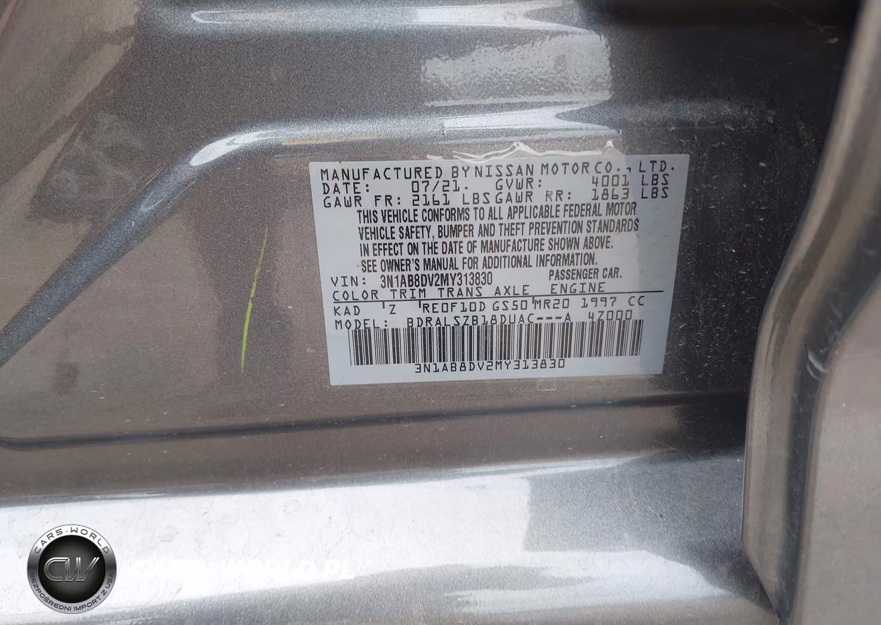 2021 Nissan Sentra Sr Xtronic Cvt VIN:3N1AB8DV2MY313830 - 9