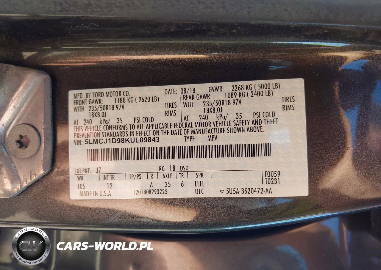 2019 Lincoln Mkc Standard VIN:5LMCJ1D98KUL09843 - 9