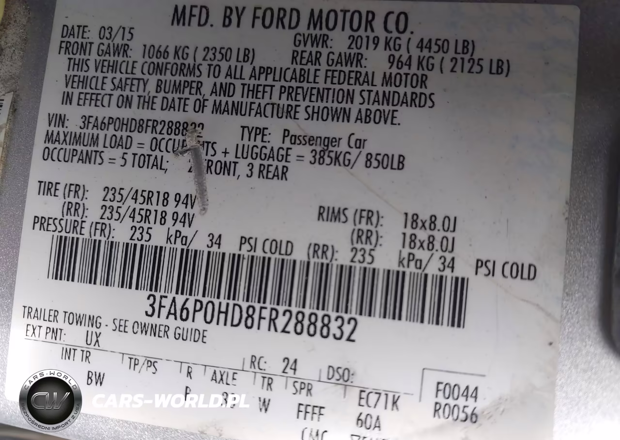 2015 Ford Fusion Se VIN:3FA6P0HD8FR288832 - 9
