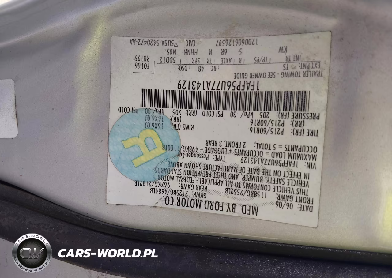 2007 Ford Taurus Sel VIN:1FAFP56U77A143129 - 9