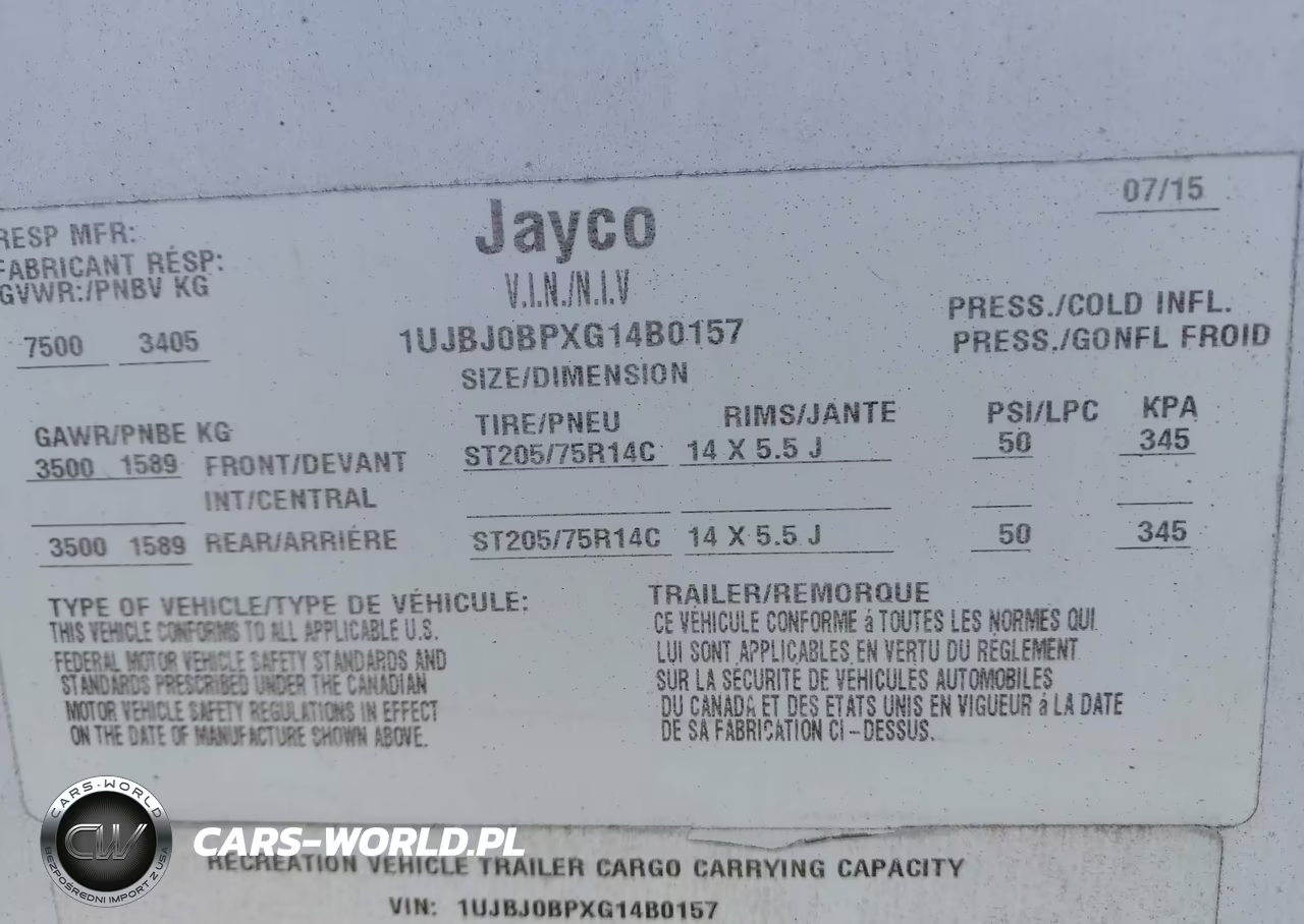 2016 Jayco Other VIN:1UJBJ0BPXG14B0157 - 9