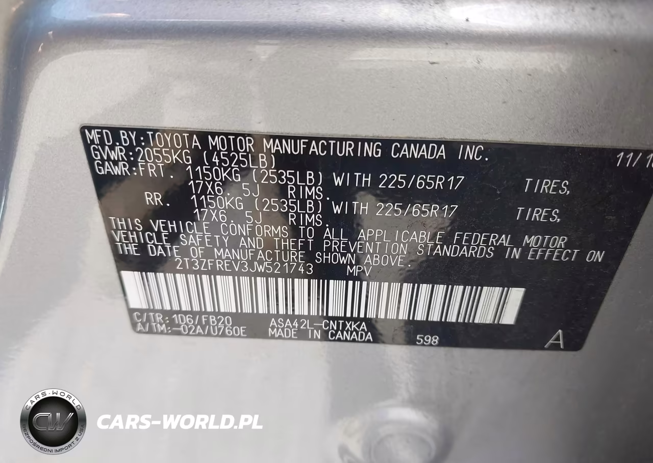 2018 Toyota Rav4 Le VIN:2T3ZFREV3JW521743 - 9