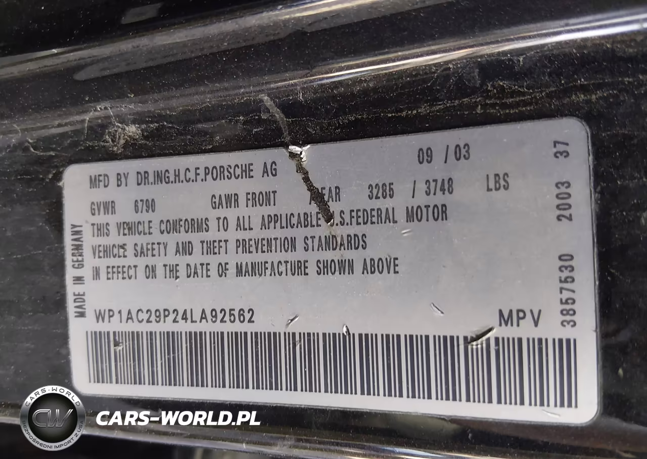 2004 Porsche Cayenne Turbo VIN:WP1AC29P24LA92562 - 9