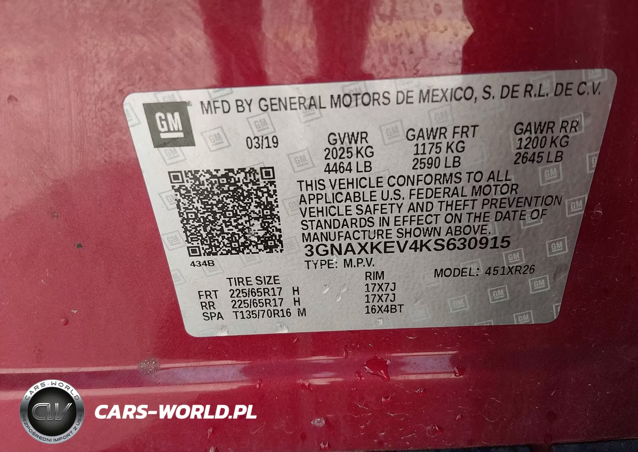 2019 Chevrolet Equinox Lt VIN:3GNAXKEV4KS630915 - 9