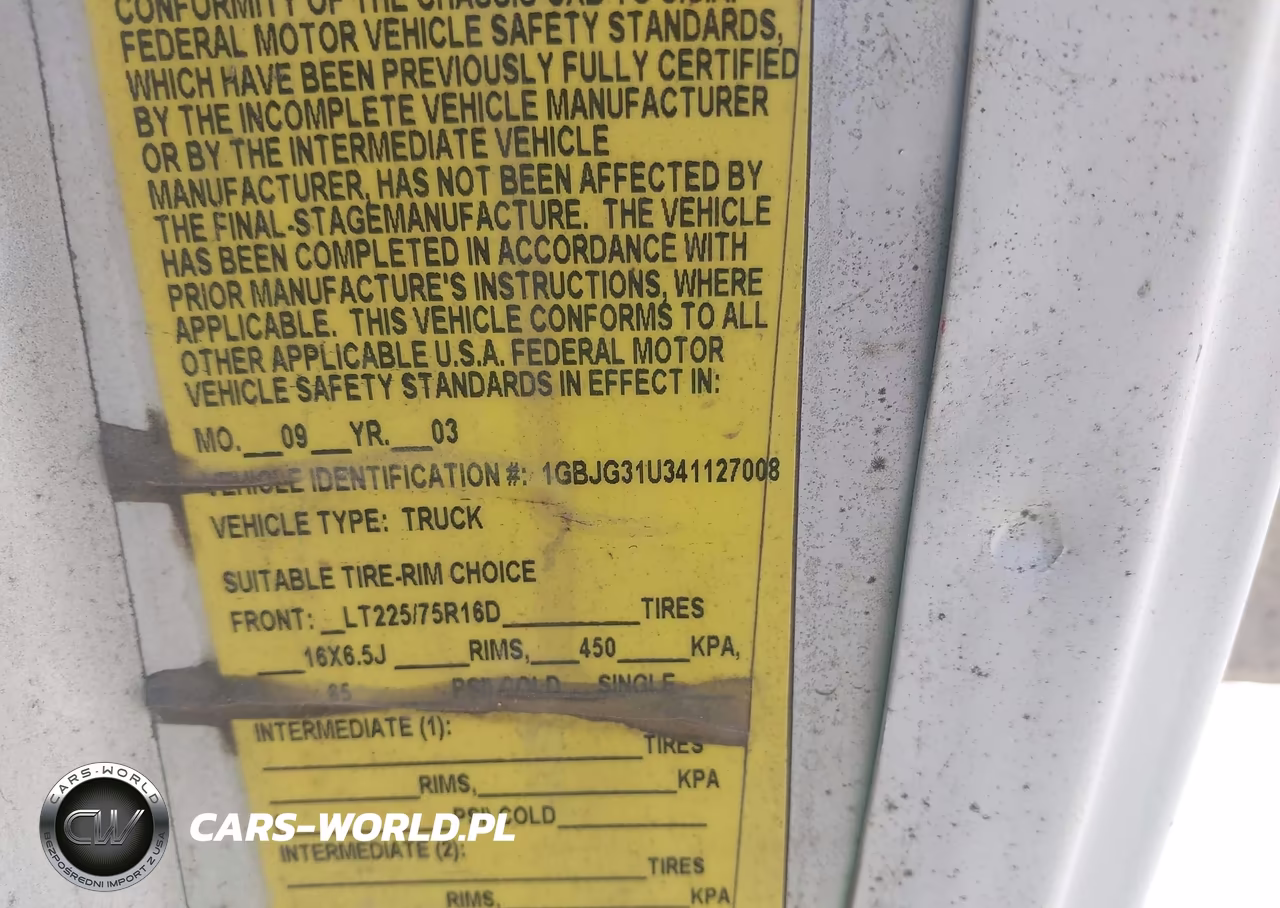 2004 Chevrolet Express Cutaway Base W-C7L-C7N VIN:1GBJG31U341127008 - 8