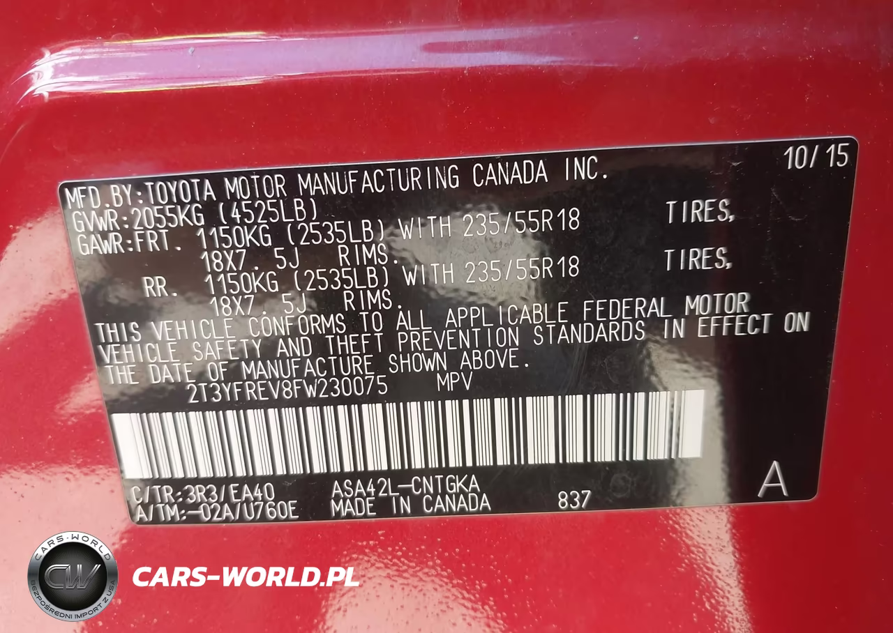 2015 Toyota Rav4 Limited VIN:2T3YFREV8FW230075 - 9