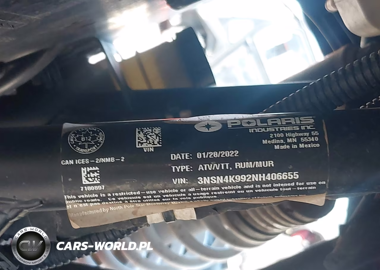 2022 Polaris Rzr Xp 4 1000 Premium VIN:3NSN4K992NH406655 - 10