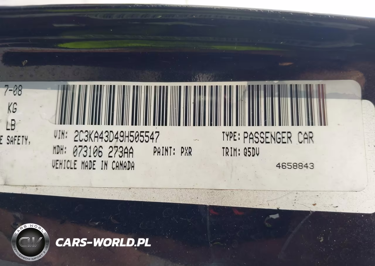 2009 Chrysler 300 Lx VIN:2C3KA43D49H505547 - 9