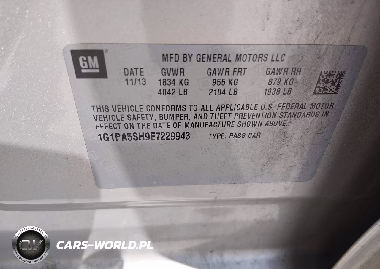 2014 Chevrolet Cruze Ls Auto VIN:1G1PA5SH9E7229943 - 9