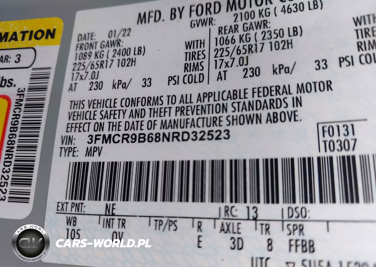 2022 Ford Bronco Sport Big Bend VIN:3FMCR9B68NRD32523 - 9