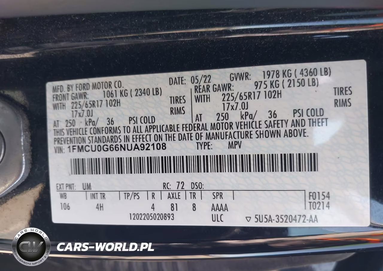 2022 Ford Escape Se VIN:1FMCU0G66NUA92108 - 9
