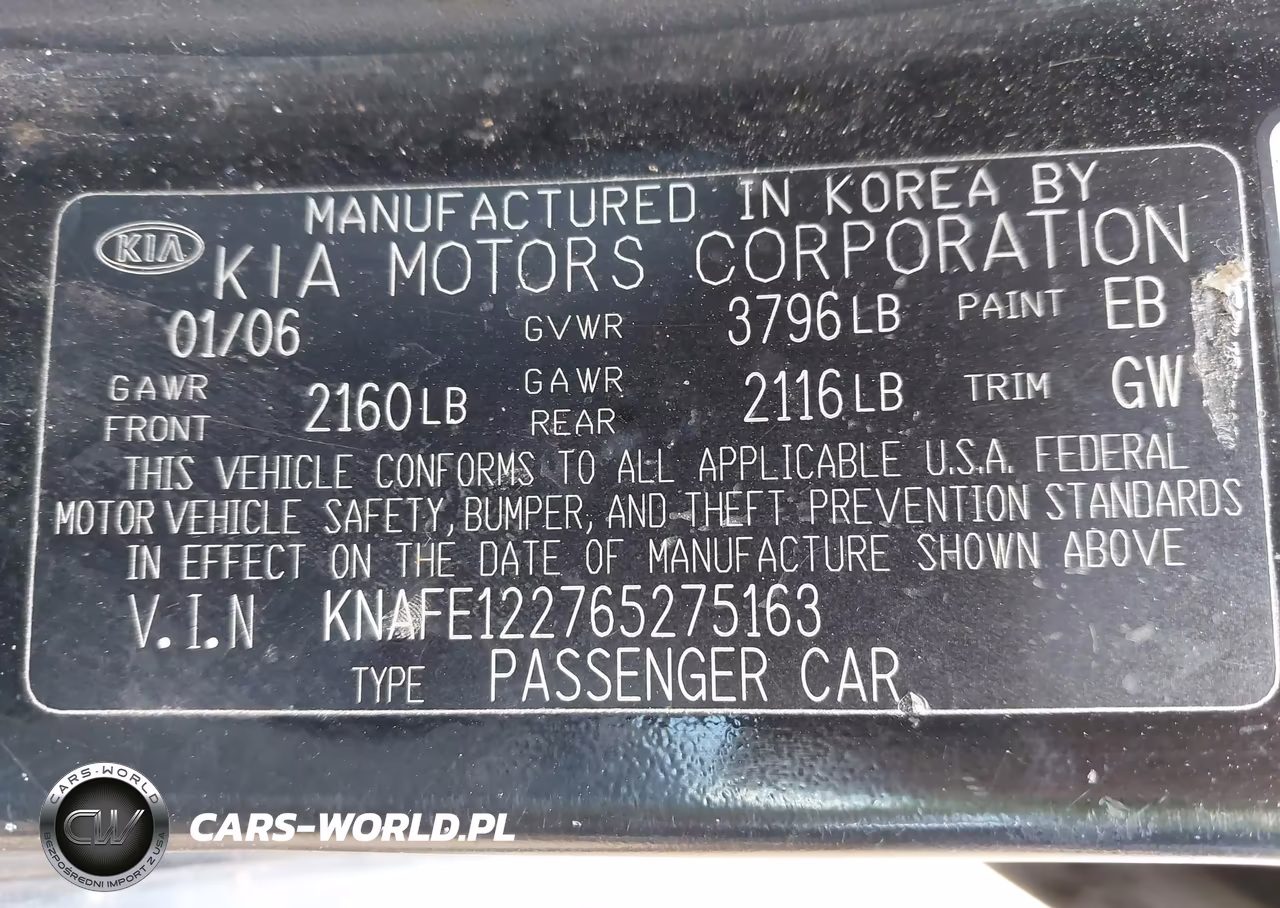 2006 Kia Spectra Ex-Lx-Sx VIN:KNAFE122765275163 - 9