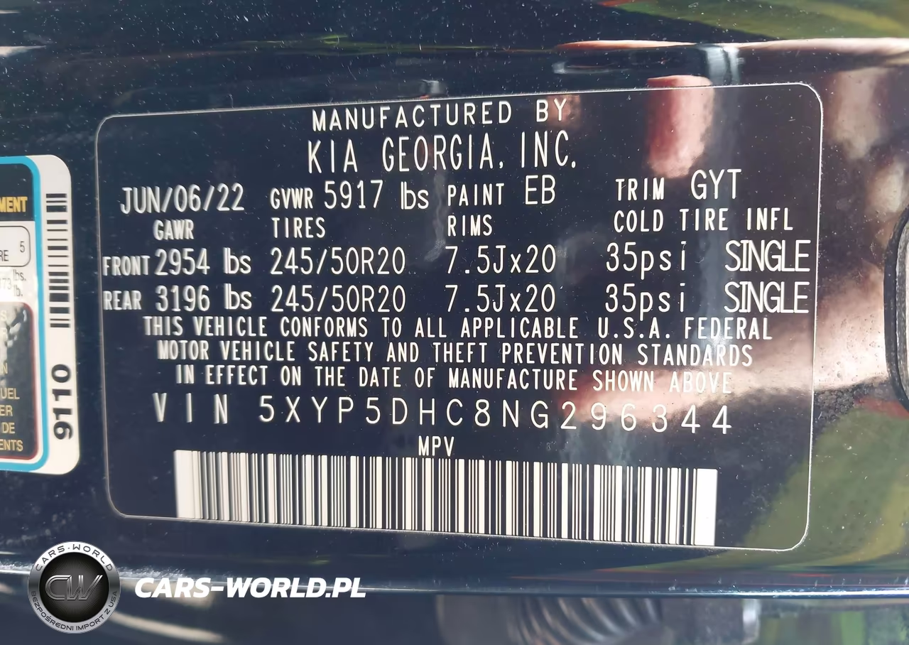 2022 Kia Telluride Sx VIN:5XYP5DHC8NG296344 - 9