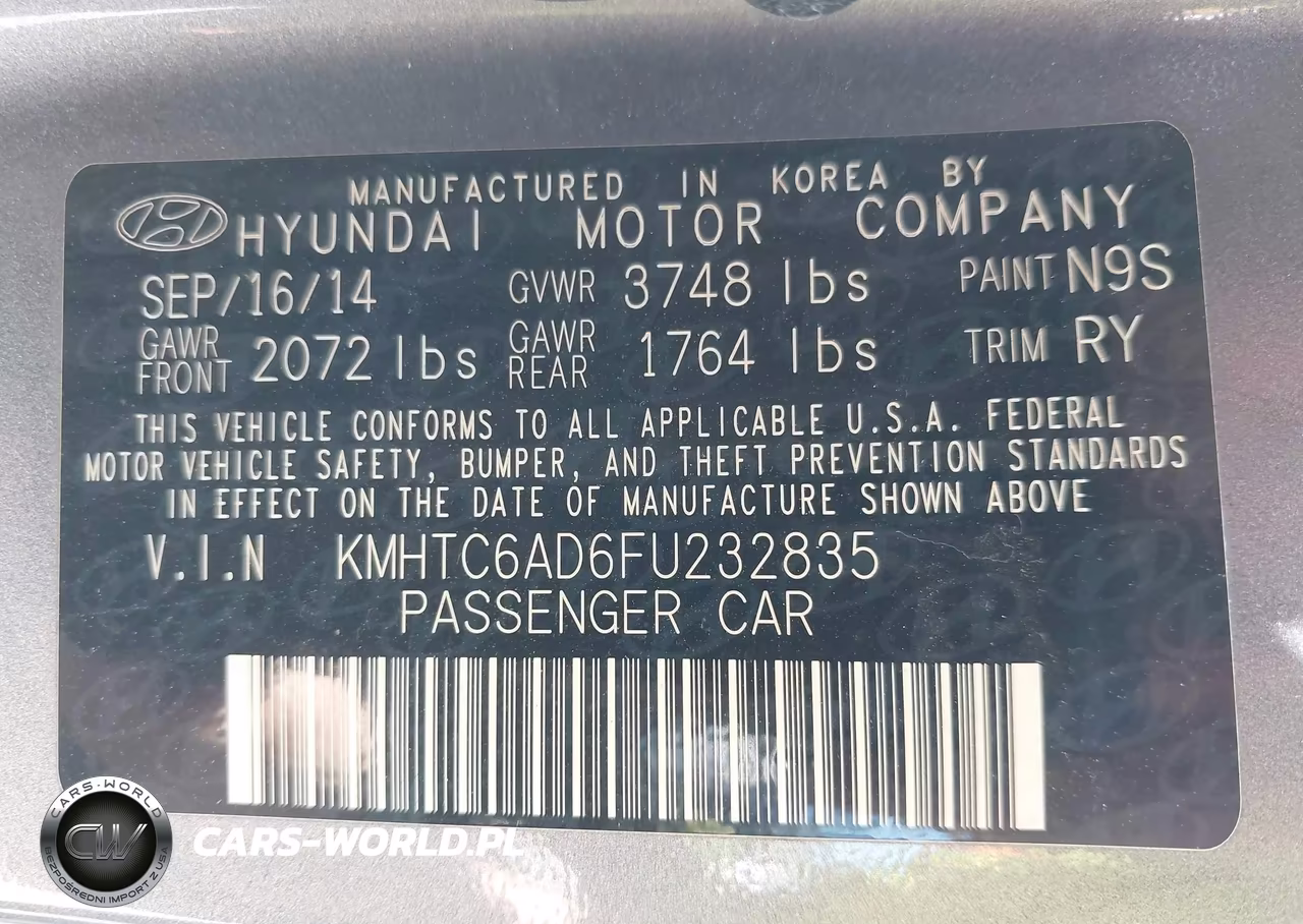 2015 Hyundai Veloster VIN:KMHTC6AD6FU232835 - 9