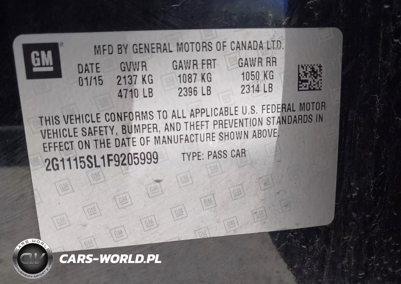 2015 Chevrolet Impala 1Lt VIN:2G1115SL1F9205999 - 9