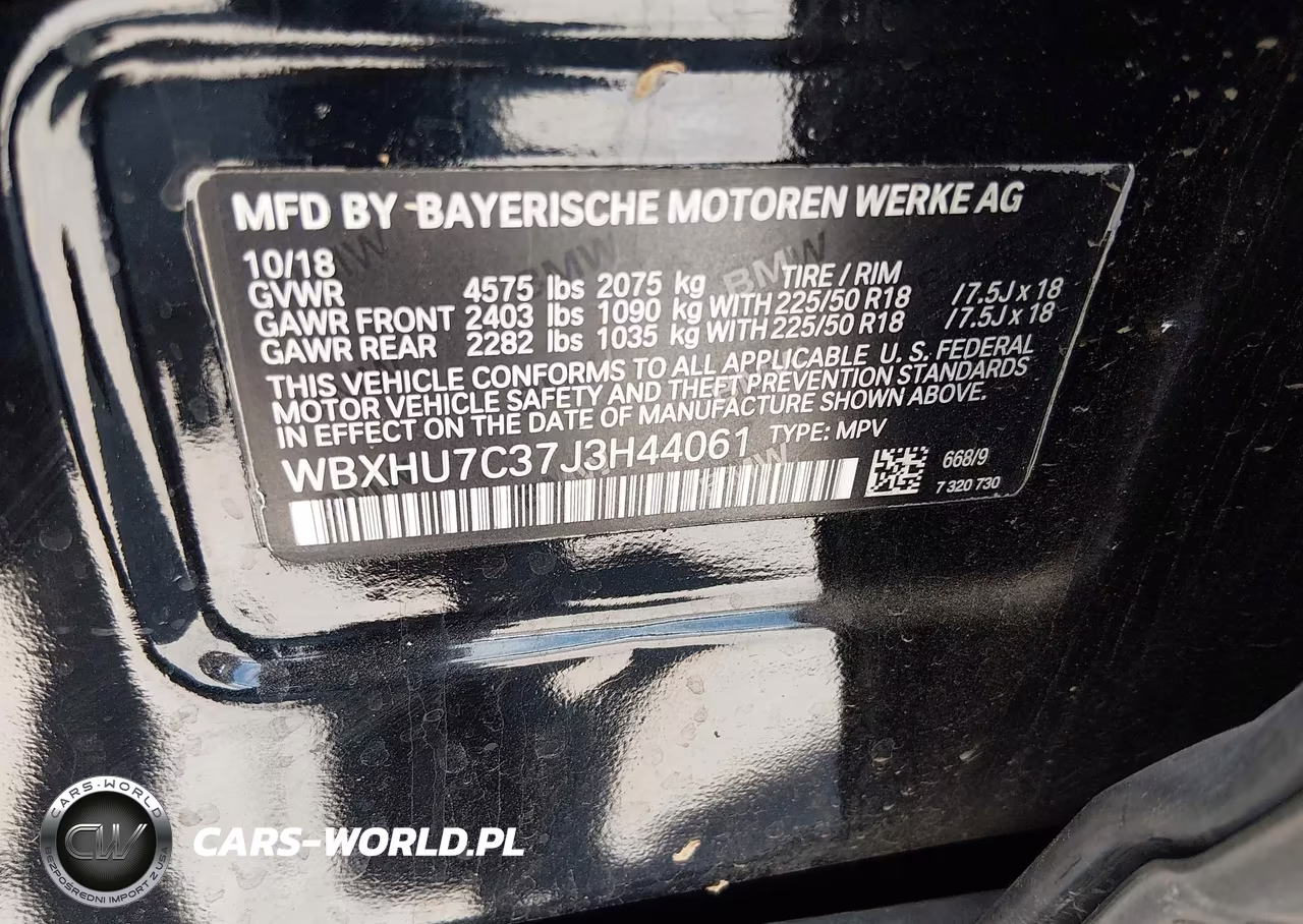 2018 BMW X1 Sdrive28I VIN:WBXHU7C37J3H44061 - 9