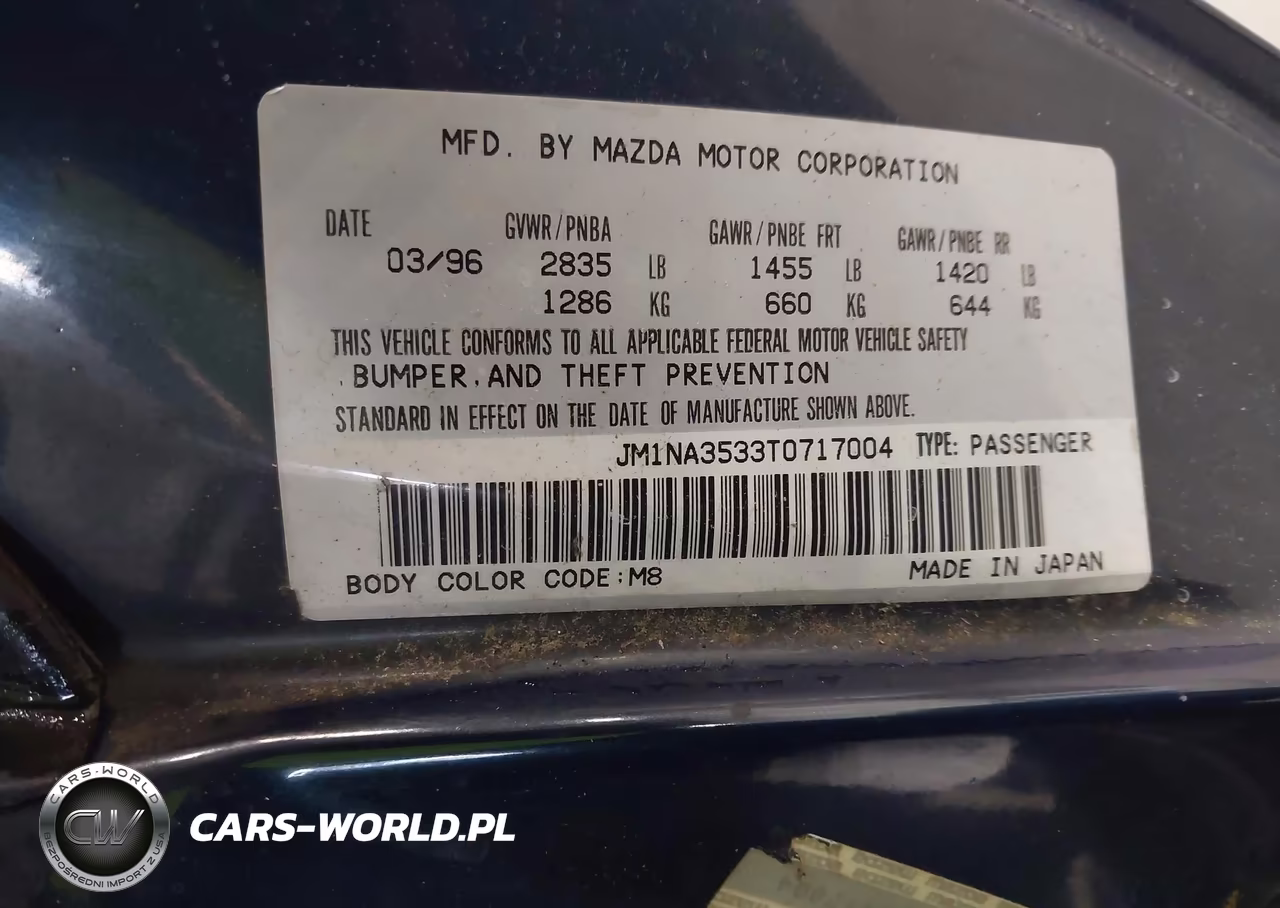 1996 Mazda Mx-5 Miata VIN:JM1NA3533T0717004 - 9