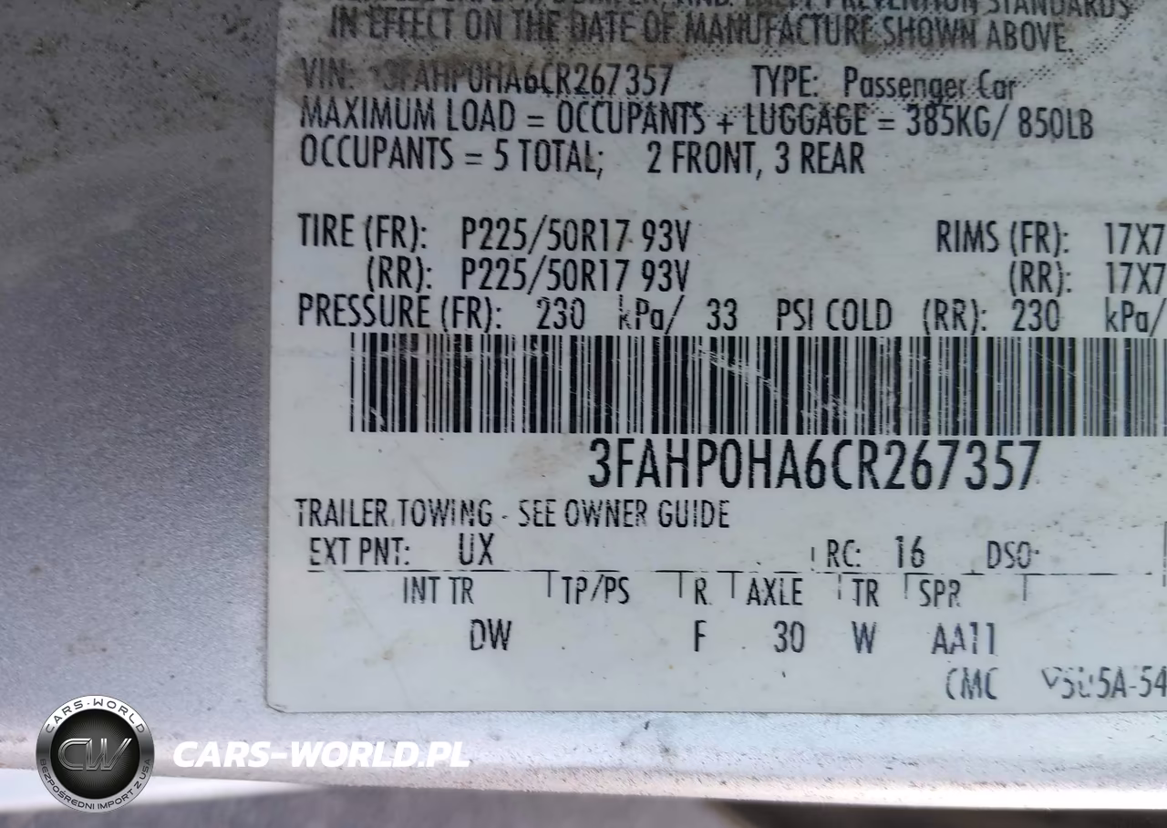 2012 Ford Fusion Se VIN:3FAHP0HA6CR267357 - 9