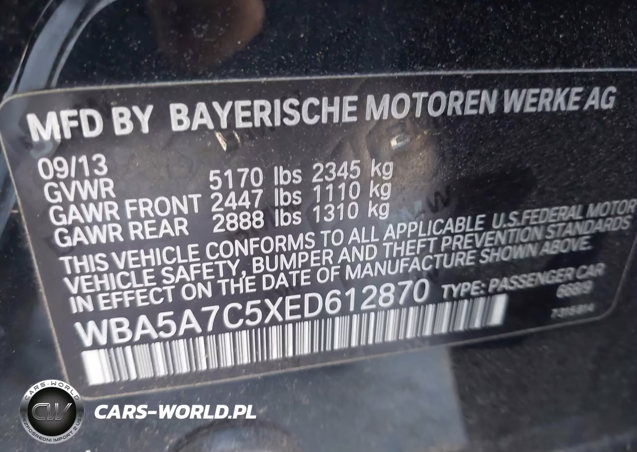 2014 BMW 528I xDrive VIN:WBA5A7C5XED612870 - 9