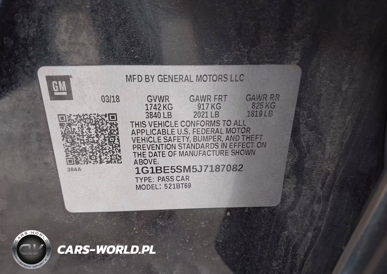 2018 Chevrolet Cruze Lt Auto VIN:1G1BE5SM5J7187082 - 9