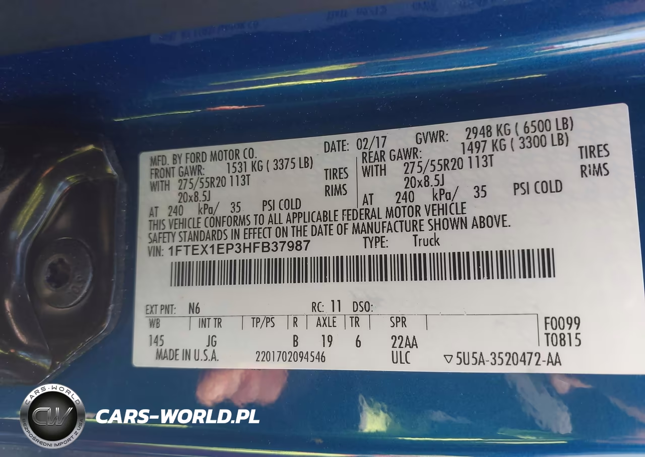 2017 Ford F-150 Xl VIN:1FTEX1EP3HFB37987 - 9