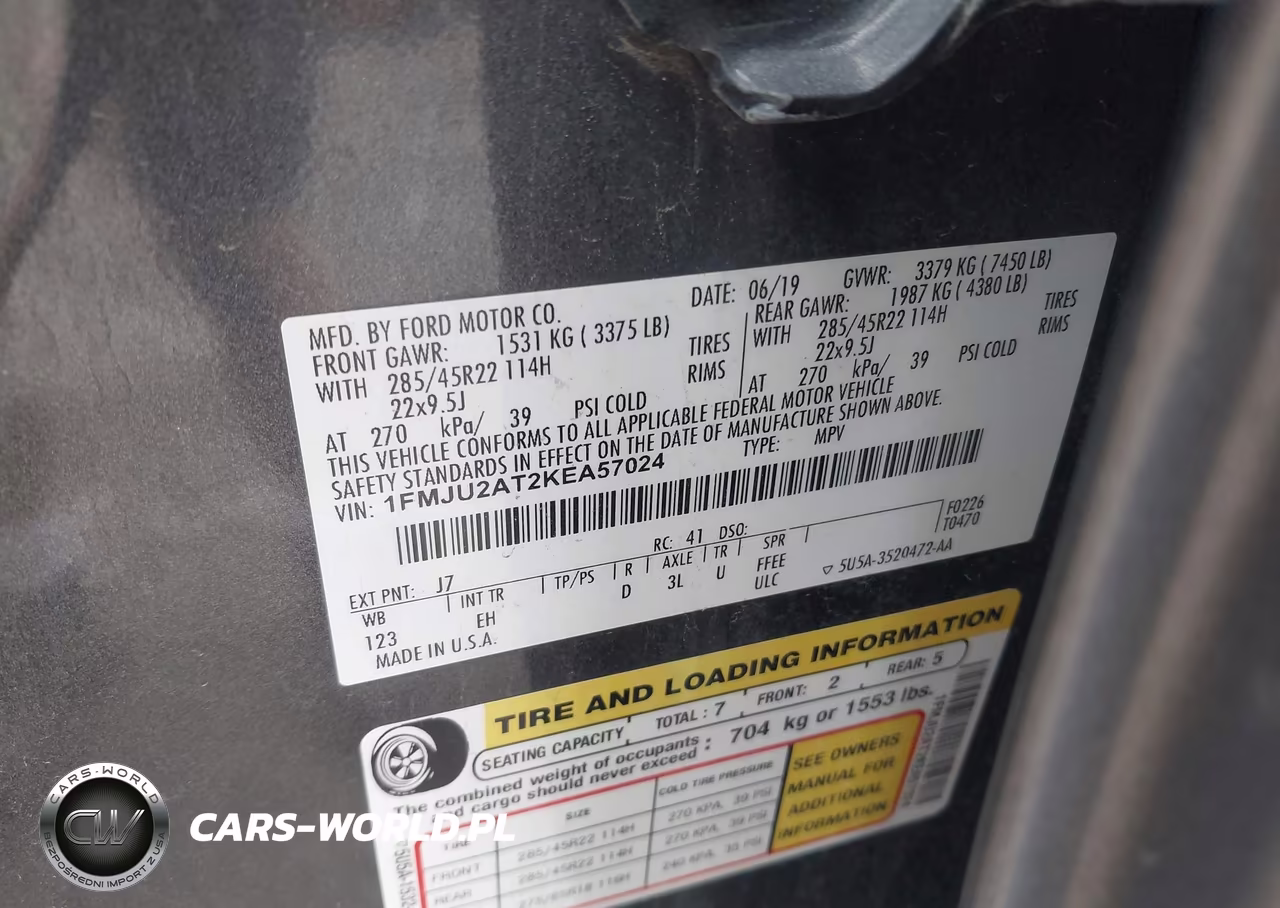 2019 Ford Expedition Limited VIN:1FMJU2AT2KEA57024 - 9