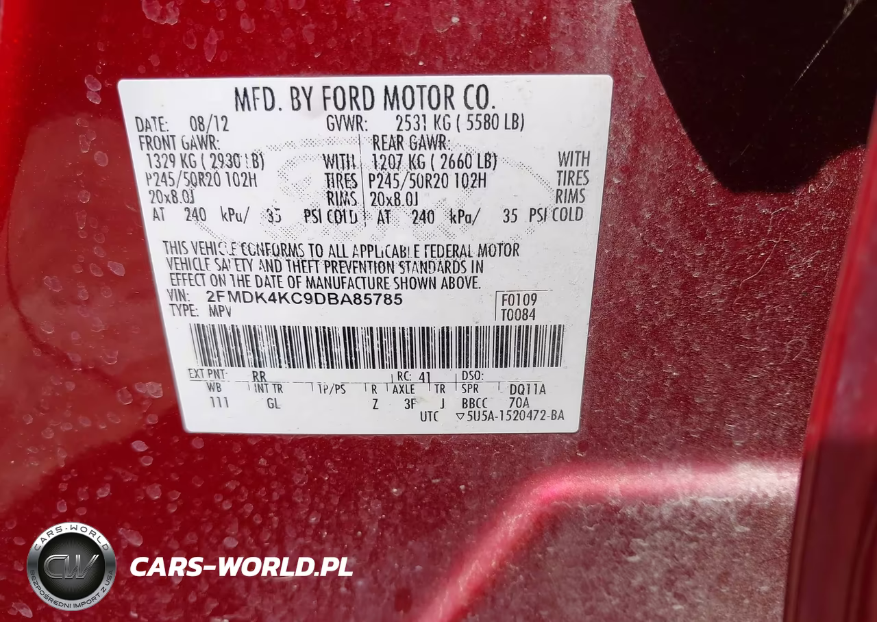 2013 Ford Edge Limited VIN:2FMDK4KC9DBA85785 - 9