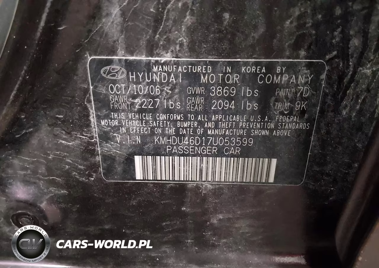 2007 Hyundai Elantra Gls-Limited-Se VIN:KMHDU46D17U053599 - 9