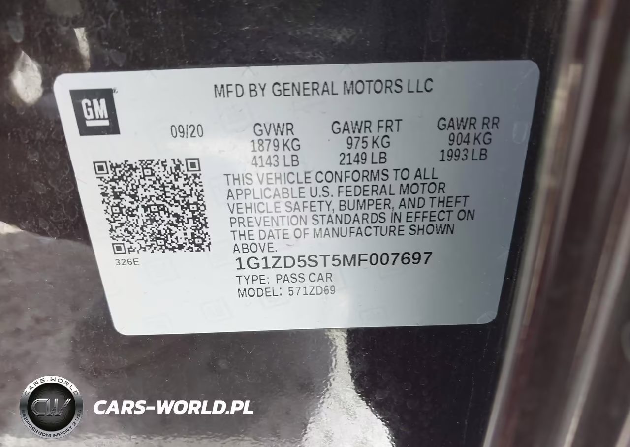 2021 Chevrolet Malibu Fwd Lt VIN:1G1ZD5ST5MF007697 - 9