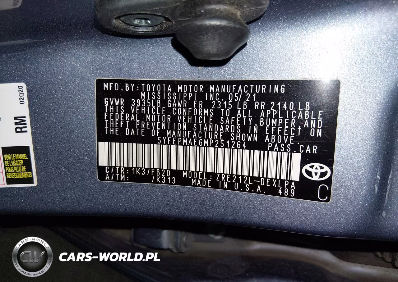 2021 Toyota Corolla Le VIN:5YFEPMAE6MP251264 - 9