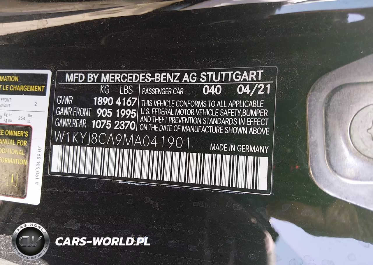 2021 Mercedes-Benz Amg Gt Coupe VIN:W1KYJ8CA9MA041901 - 9