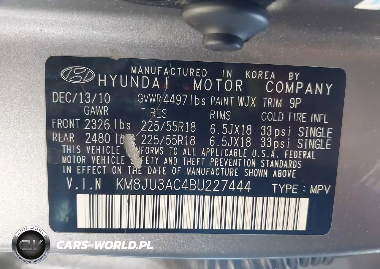 2011 Hyundai Tucson Limited VIN:KM8JU3AC4BU227444 - 9