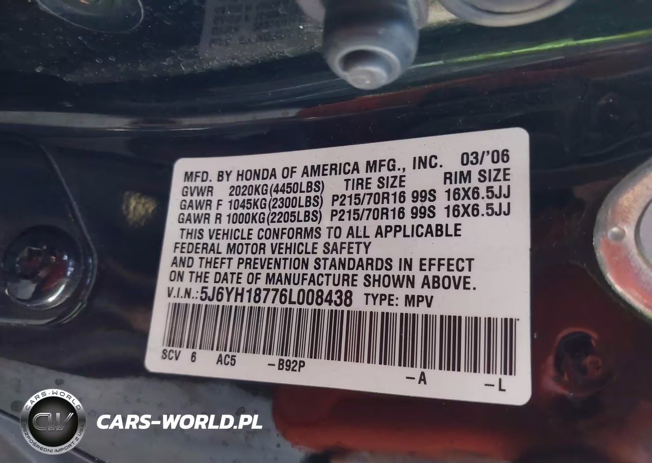 2006 Honda Element Ex-P VIN:5J6YH18776L008438 - 9