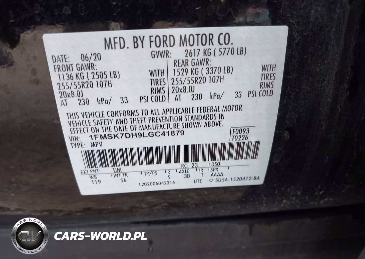 2020 Ford Explorer Xlt VIN:1FMSK7DH9LGC41879 - 9