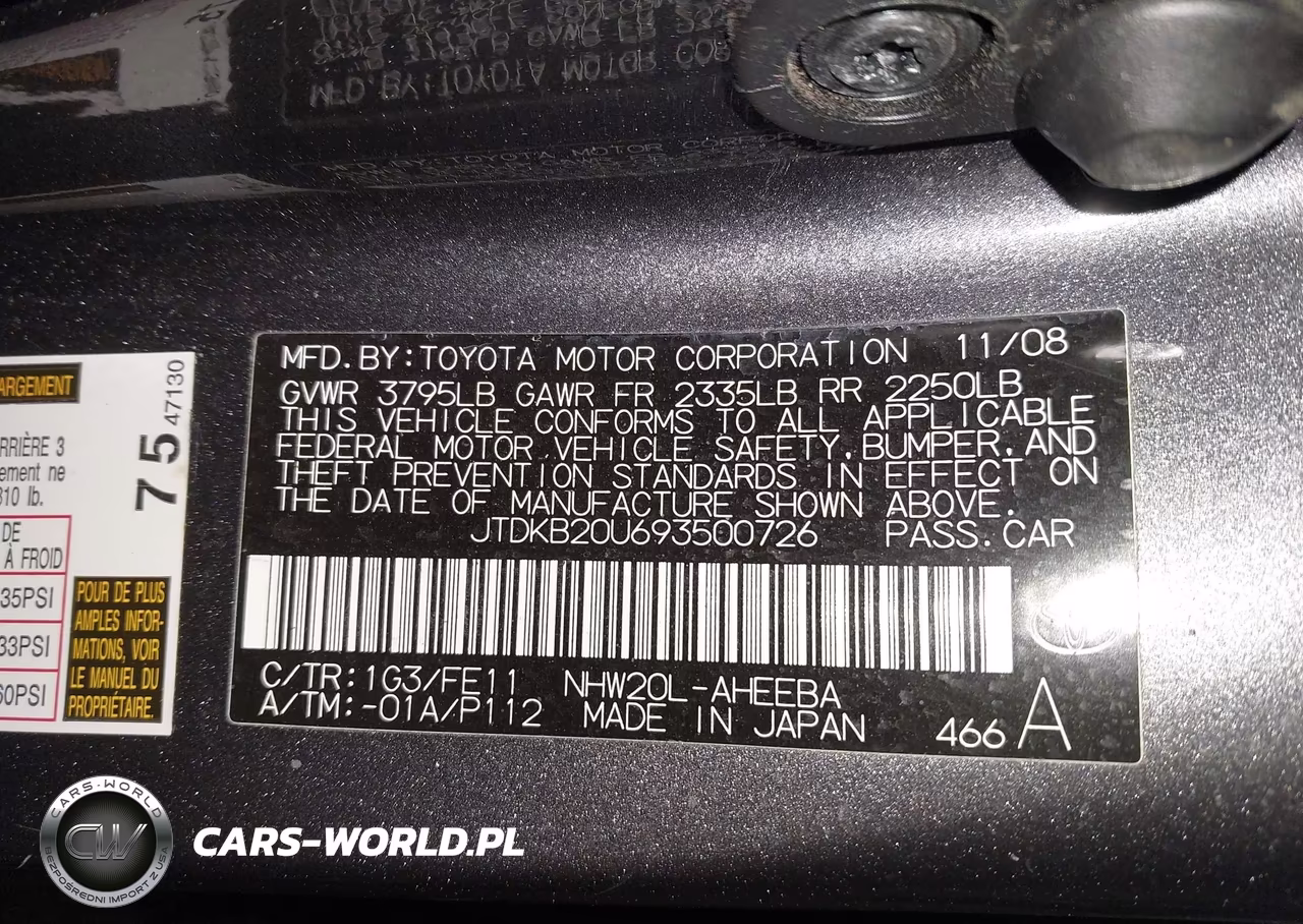 2009 Toyota Prius VIN:JTDKB20U693500726 - 9