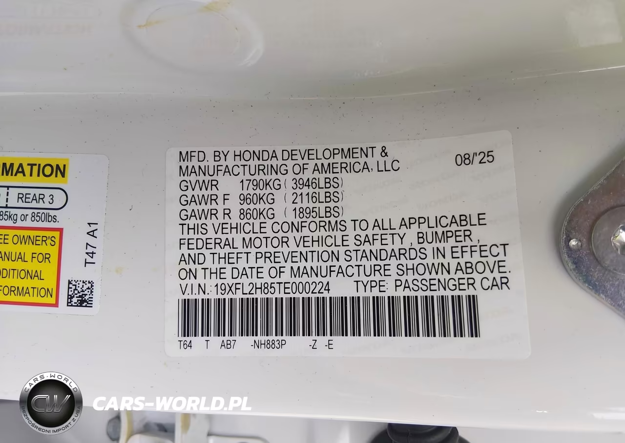 2026 Honda Civic Sport VIN:19XFL2H85TE000224 - 9