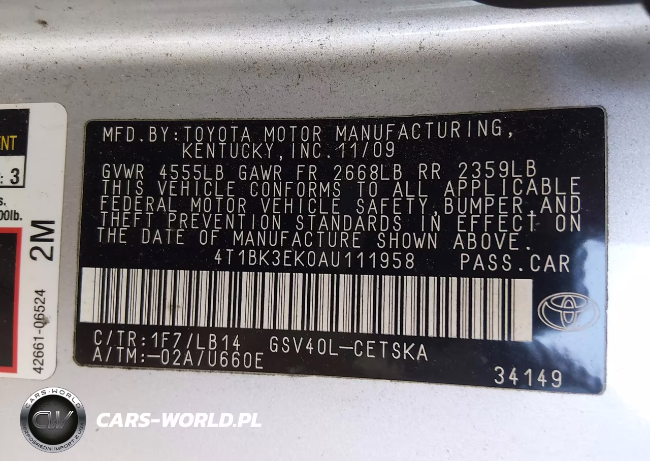 2010 Toyota Camry Se V6 VIN:4T1BK3EK0AU111958 - 9