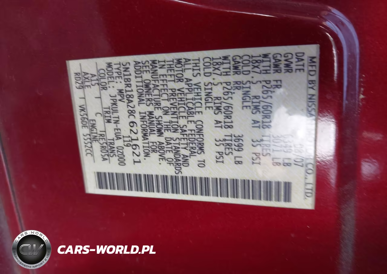 2008 Nissan Pathfinder Se V8 VIN:5N1BR18A28C621621 - 9