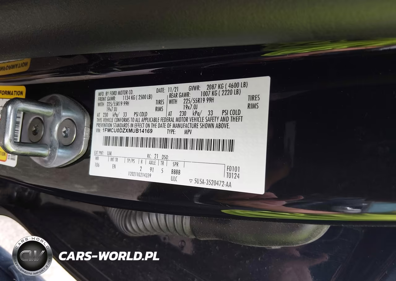 2021 Ford Escape Titanium Hybrid VIN:1FMCU0DZXMUB14169 - 9