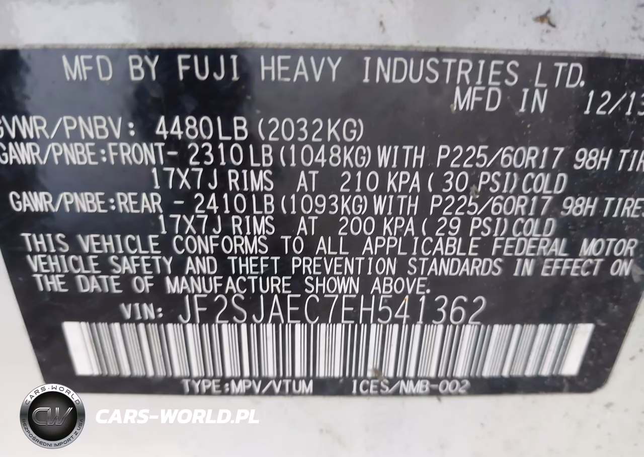 2014 Subaru Forester 2.5I Premium VIN:JF2SJAEC7EH541362 - 9